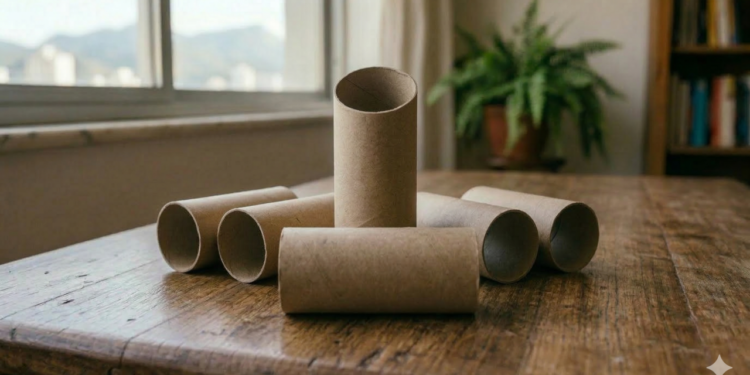 Tubo de papel higiênico reciclado ajuda a limpar cantos difíceis