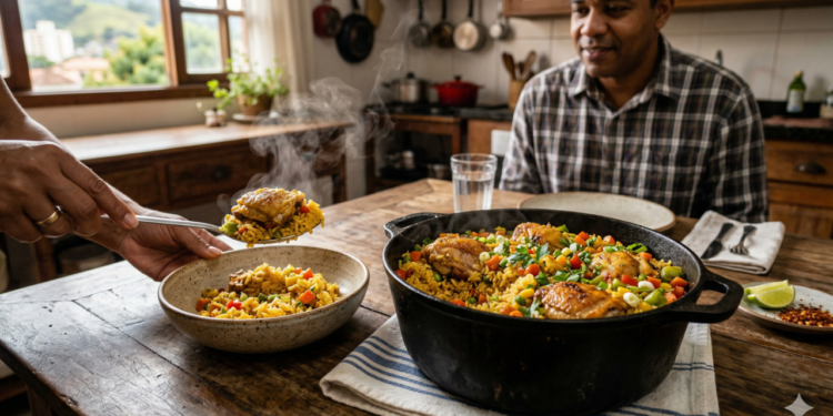 O jeito mais fácil de fazer arroz com frango incrível