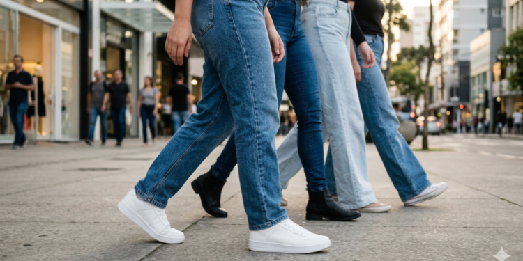 Um tênis neutro e versátil reduz o tempo de escolha do look