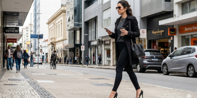 Legging com salto une conforto e sofisticação em 2026