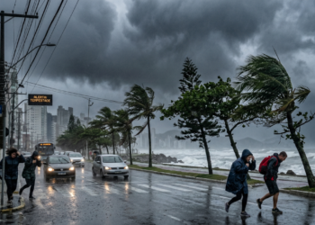 Ciclone extratropical traz chuva intensa e ventos fortes