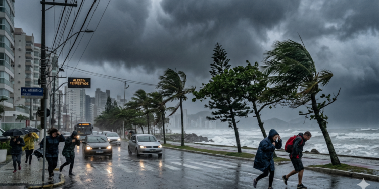 Ciclone extratropical traz chuva intensa e ventos fortes