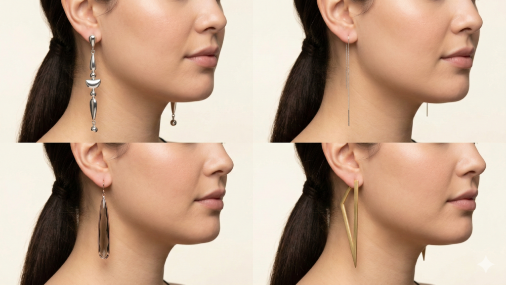 Os melhores brincos para um rosto mais fino