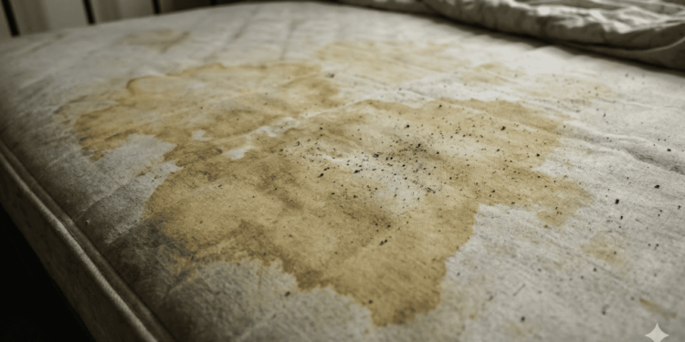 O colchão vai ficando encardido aos poucos, quase sempre sem que o morador perceba.