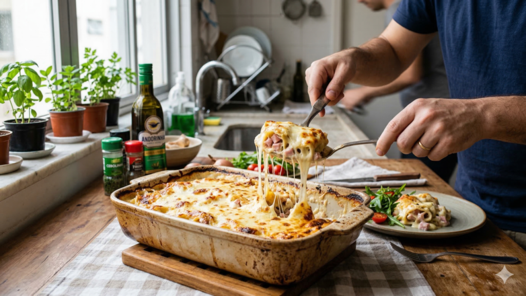 O macarrão gratinado mais irresistível do momento