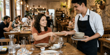 O que significa ajudar o garçom a organizar a mesa, segundo a psicologia