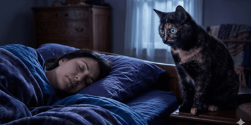 O motivo real por que seu gato fica parado te encarando dormir e o que ele está fazendo de verdade