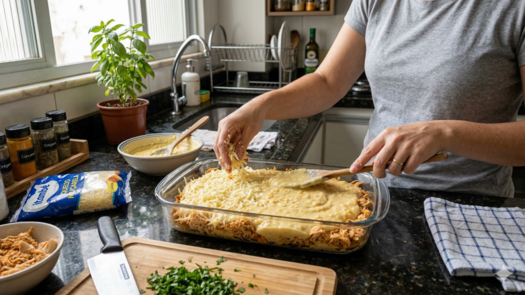 Quando frango e creme de milho se encontram na travessa