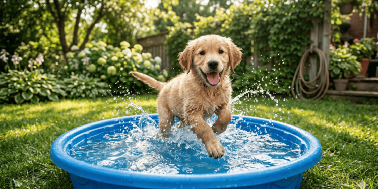A principal palavra-chave deste tema é pets gostam de brincar com água, e isso se relaciona muito com instinto