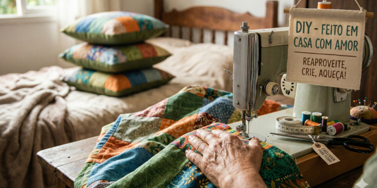 DIY simples de costura, você cria cobertor e almofadas cheias de personalidade