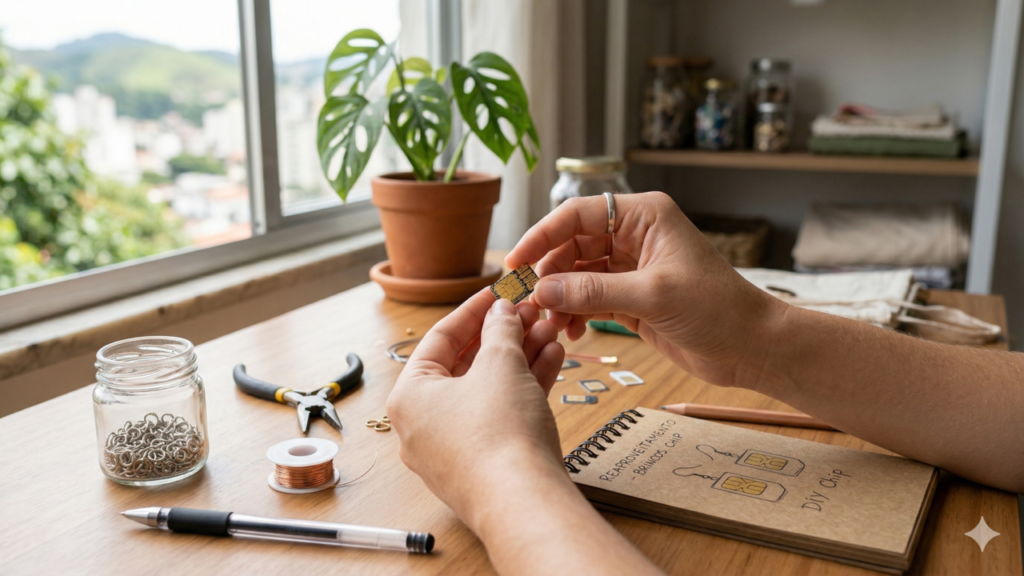 Chip de celular antigo vira chaveiro útil e sustentável