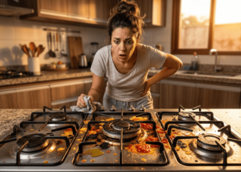 Nem palha de aço, nem força bruta, como dissolver a gordura grudada nas grades do fogão em poucos minutos