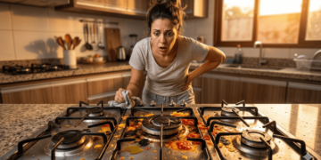 Nem palha de aço, nem força bruta, como dissolver a gordura grudada nas grades do fogão em poucos minutos