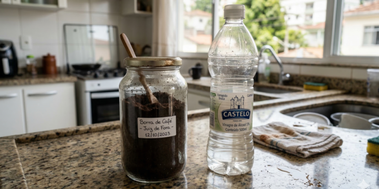 O truque com café usado e vinagre que ajuda na limpeza