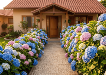 As combinações de paisagismo que transformam muros simples em cercas vivas coloridas e luxuosas