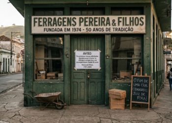 O fechamento mais simbólico do comércio local