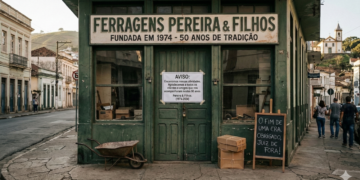 O fechamento mais simbólico do comércio local