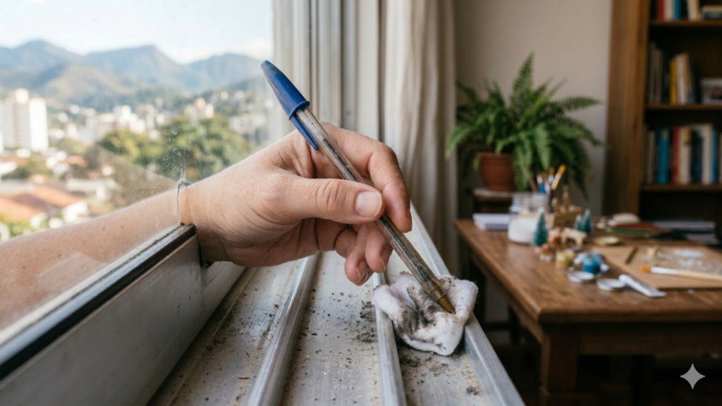 Uma simples caneta vazia pode virar o truque favorito da limpeza