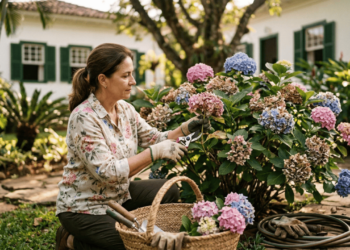O erro na poda que pode deixar sua hortênsia um ano inteiro sem flores