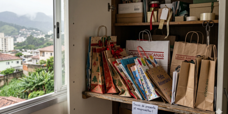 Bolsas de presente viram marcadores criativos