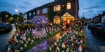 Casal decora o jardim com 30 gnomos, estátuas e uma estrutura para animais, irrita vizinhos e ouve que o espaço é uma vergonha para a região
