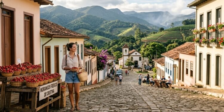 A serra mineira guarda um segredo de 10 mil habitantes: 870 metros de altitude, clima de montanha e o morango mais procurado do estado