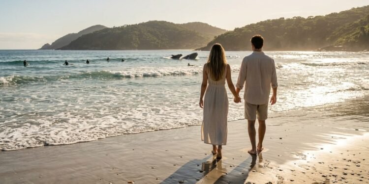 O antigo vilarejo catarinense no litoral que encanta visitantes do mundo inteiro e ainda recebe baleias visíveis da areia