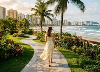 5,3 km de jardim à beira-mar e 6ª melhor qualidade de vida do Brasil: a cidade costeira a 72 km de São Paulo que entrou em ranking mundial