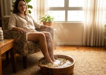Como aliviar pés inchados com água morna e sal: o passo a passo simples que ajuda a relaxar e reduzir o desconforto
