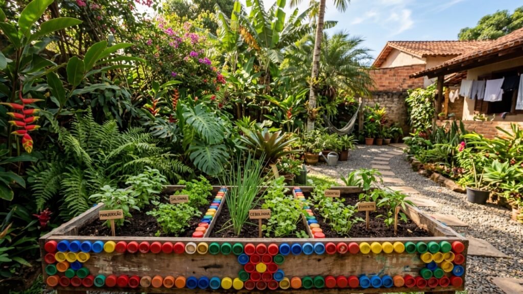 Tampinhas que iriam para o lixo podem transformar seu jardim: veja como reutilizar de forma prática e criativa sem gastar nada