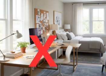 Adeus mesas grandes no quarto! A tendência agora são escrivaninhas compactas e elegantes