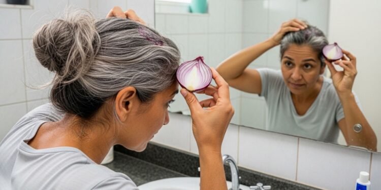 Tratamento para cabelos brancos usando apenas uma cebola roxa: fios com mais força e brilho