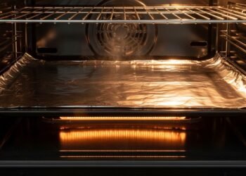 Por que você nunca deve colocar papel alumínio em um forno elétrico