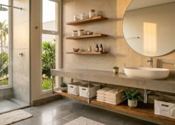 As soluções simples que substituem armários no banheiro e deixam tudo no lugar