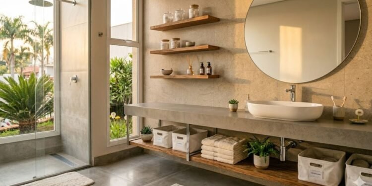 Antes de sair comprando cestos e prateleiras, vale dar um passo atrás e entender o que realmente precisa ficar no banheiro