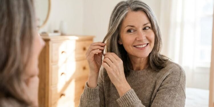 Depois dos 50, é comum notar fios mais finos e menos densos em áreas como topo e laterais,