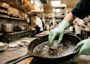 Passar um cubo de gelo na frigideira quente: por que chefs recomendam isso antes de grelhar legumes