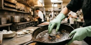 Passar um cubo de gelo na frigideira quente: por que chefs recomendam isso antes de grelhar legumes