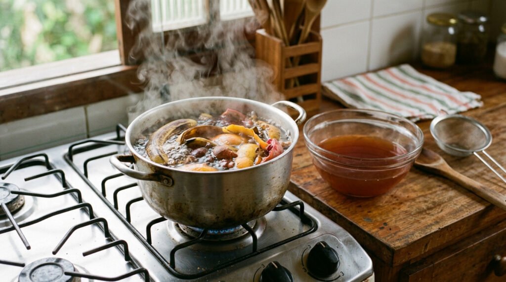 Como se livrar dos cabelos brancos em 10 minutos com um remédio caseiro simples: basta usar as cascas de frutas cozidas