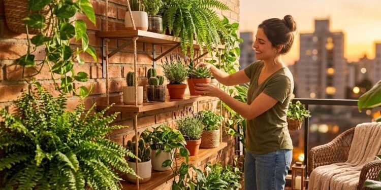 O primeiro passo para montar um jardim em espaços pequenos é medir o local com atenção e observar como ele