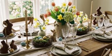 Ideias elegantes para decorar a mesa de Páscoa com sofisticação e estilo