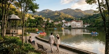 A Suíça Mineira com 21 mil habitantes guarda sete fontes de águas terapêuticas e um lago artificial que ocupa o coração da cidade