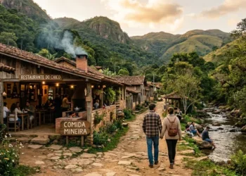 O vilarejo a 25 km de BH com cachoeiras, trilhas e restaurantes rústicos de comida mineira