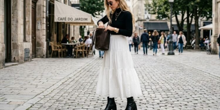 Para evitar que a saia nuvem pareça datada, o segredo reside no equilíbrio das proporções superiores