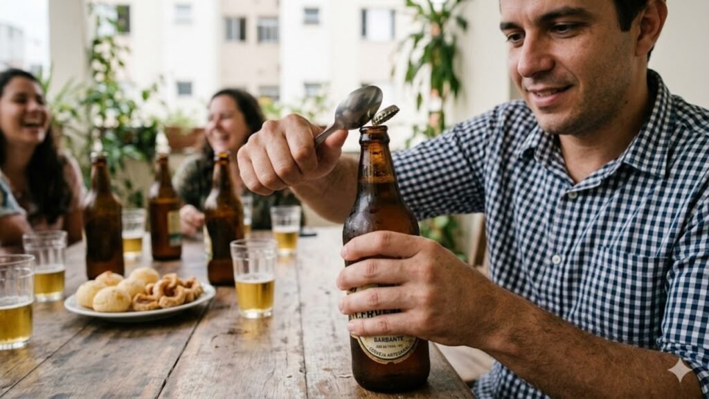 Como abrir garrafa sem abridor