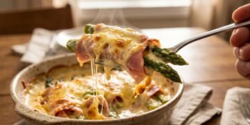 Aspargos assados com presunto viram a receita favorita e você pode preparar em poucos minutos com muito sabor