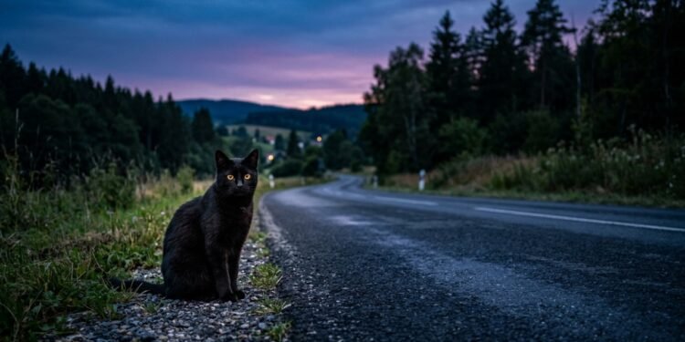 Entre superstição e realidade: o que significa ver um gato preto na beira da estrada