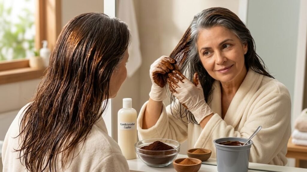 Canela e café no cabelo