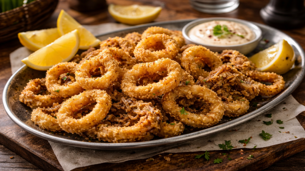 Lula frita à moda romana crocante e fácil