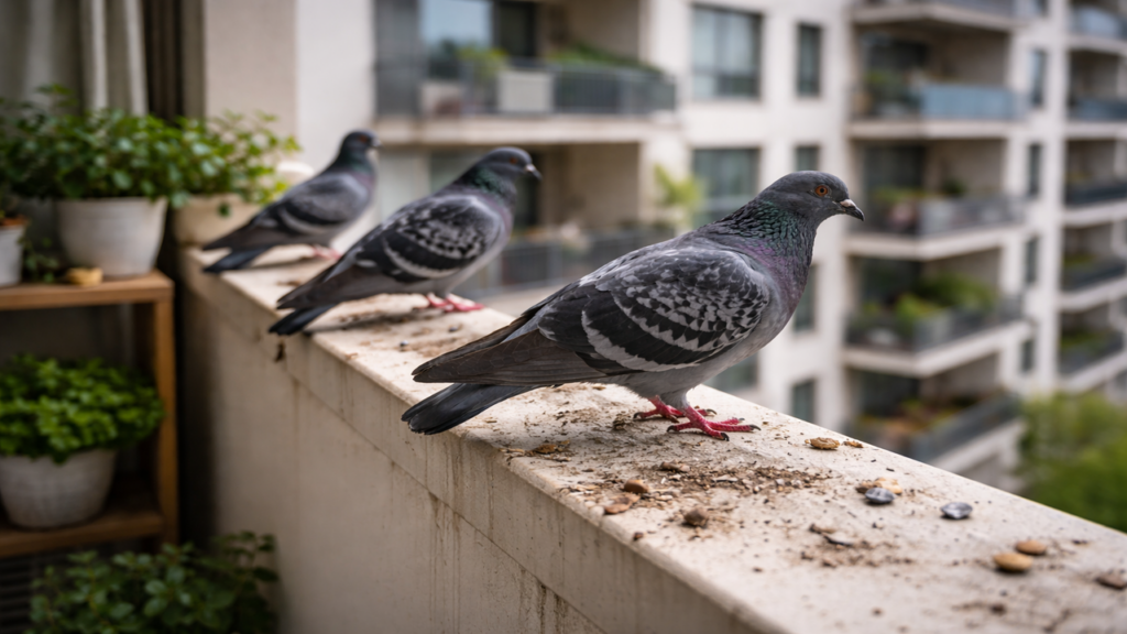 O problema com pombos em apartamentos exige atenção